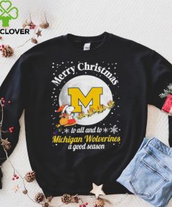 Peanuts Snoopy Merry Christmas To All And To All A Michigan Wolverines A Good Season Shirt