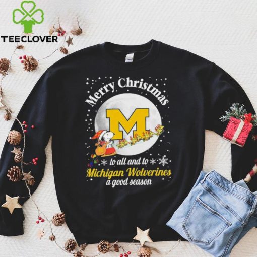 Peanuts Snoopy Merry Christmas To All And To All A Michigan Wolverines A Good Season Shirt