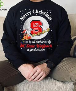 Peanuts Snoopy Merry Christmas To All And To All A NC State Wolfpack A Good Season Shirt