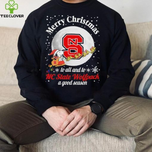 Peanuts Snoopy Merry Christmas To All And To All A NC State Wolfpack A Good Season Shirt