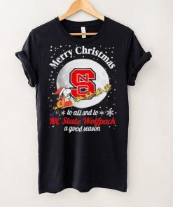 Peanuts Snoopy Merry Christmas To All And To All A NC State Wolfpack A Good Season Shirt