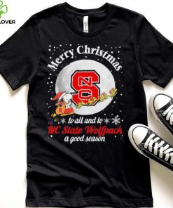 Peanuts Snoopy Merry Christmas To All And To All A NC State Wolfpack A Good Season Shirt