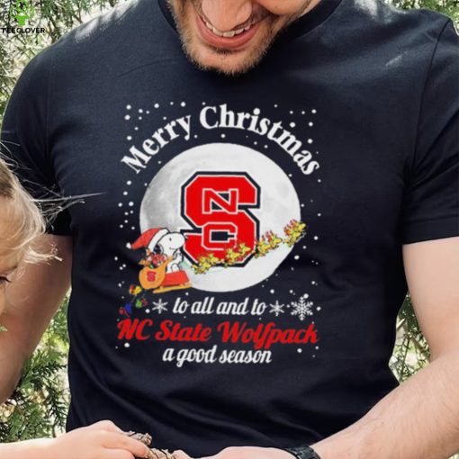 Peanuts Snoopy Merry Christmas To All And To All A NC State Wolfpack A Good Season Shirt