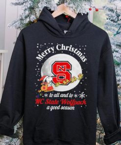 Peanuts Snoopy Merry Christmas To All And To All A NC State Wolfpack A Good Season Shirt