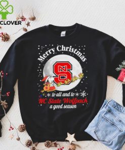 Peanuts Snoopy Merry Christmas To All And To All A NC State Wolfpack A Good Season Shirt