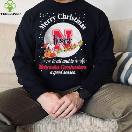 Peanuts Snoopy Merry Christmas To All And To All A Nebraska Cornhuskers A Good Season Shirt