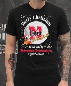 Peanuts Snoopy Merry Christmas To All And To All A Nebraska Cornhuskers A Good Season Shirt