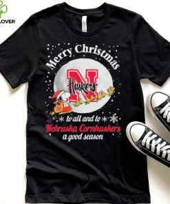 Peanuts Snoopy Merry Christmas To All And To All A Nebraska Cornhuskers A Good Season Shirt