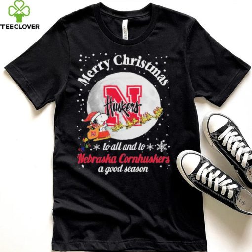 Peanuts Snoopy Merry Christmas To All And To All A Nebraska Cornhuskers A Good Season Shirt