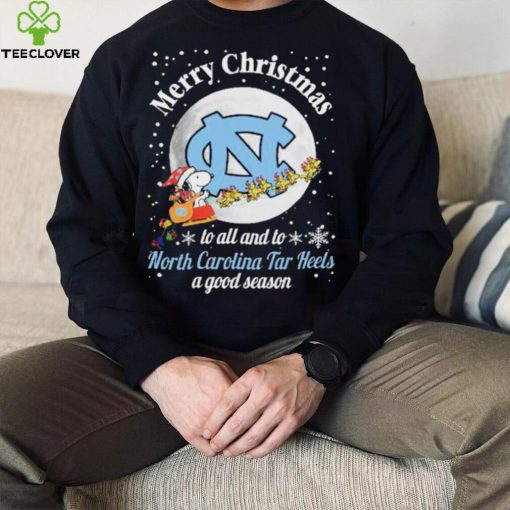 Peanuts Snoopy Merry Christmas To All And To All A North Carolina Tar Heels A Good Season Shirt