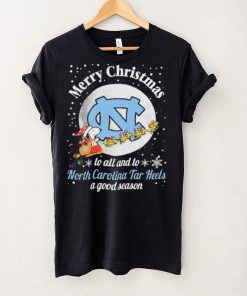 Peanuts Snoopy Merry Christmas To All And To All A North Carolina Tar Heels A Good Season Shirt