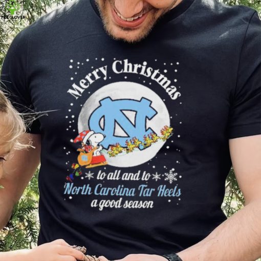 Peanuts Snoopy Merry Christmas To All And To All A North Carolina Tar Heels A Good Season Shirt