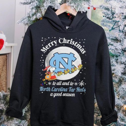 Peanuts Snoopy Merry Christmas To All And To All A North Carolina Tar Heels A Good Season Shirt