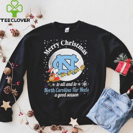 Peanuts Snoopy Merry Christmas To All And To All A North Carolina Tar Heels A Good Season Shirt