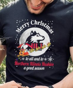 Peanuts Snoopy Merry Christmas To All And To All A Northern Illinois Huskies A Good Season Shirt