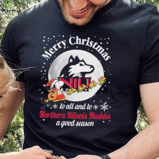 Peanuts Snoopy Merry Christmas To All And To All A Northern Illinois Huskies A Good Season Shirt