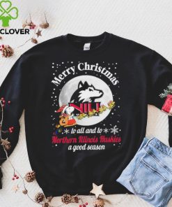 Peanuts Snoopy Merry Christmas To All And To All A Northern Illinois Huskies A Good Season Shirt