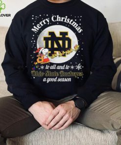 Peanuts Snoopy Merry Christmas To All And To All A Notre Dame Fighting Irish A Good Season Shirt