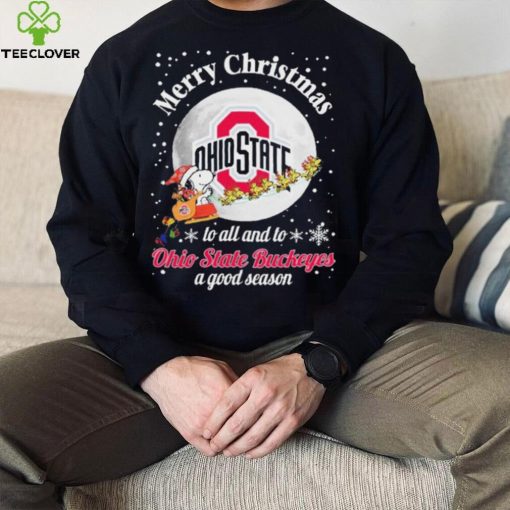 Peanuts Snoopy Merry Christmas To All And To All A Ohio State Buckeyes A Good Season Shirt