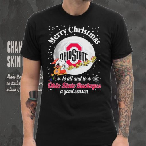 Peanuts Snoopy Merry Christmas To All And To All A Ohio State Buckeyes A Good Season Shirt