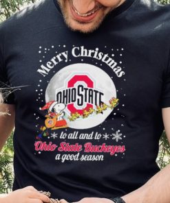 Peanuts Snoopy Merry Christmas To All And To All A Ohio State Buckeyes A Good Season Shirt