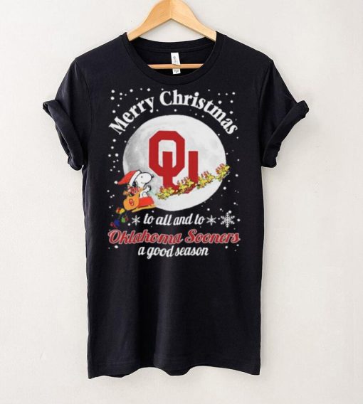 Peanuts Snoopy Merry Christmas To All And To All A Oklahoma Sooners A Good Season Shirt