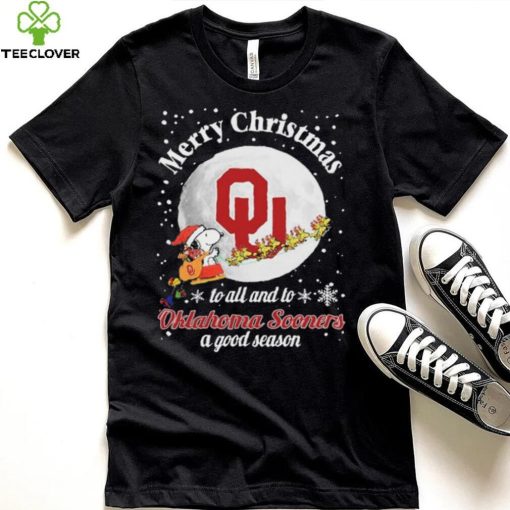 Peanuts Snoopy Merry Christmas To All And To All A Oklahoma Sooners A Good Season Shirt