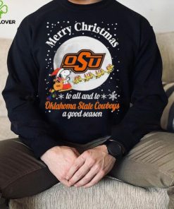 Peanuts Snoopy Merry Christmas To All And To All A Oklahoma State Cowboys A Good Season Shirt