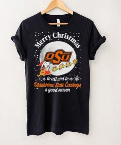 Peanuts Snoopy Merry Christmas To All And To All A Oklahoma State Cowboys A Good Season Shirt