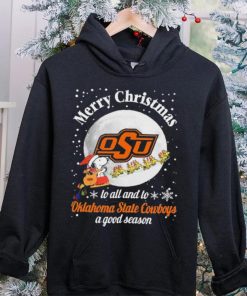 Peanuts Snoopy Merry Christmas To All And To All A Oklahoma State Cowboys A Good Season Shirt