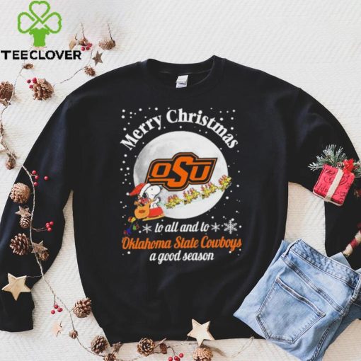 Peanuts Snoopy Merry Christmas To All And To All A Oklahoma State Cowboys A Good Season Shirt