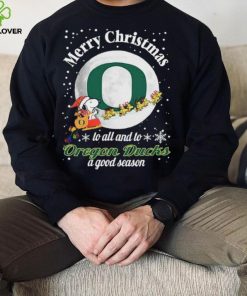 Peanuts Snoopy Merry Christmas To All And To All A Oregon Ducks A Good Season Shirt