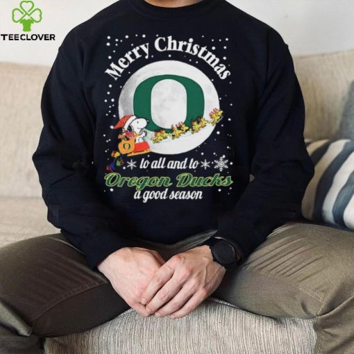 Peanuts Snoopy Merry Christmas To All And To All A Oregon Ducks A Good Season Shirt