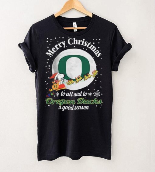 Peanuts Snoopy Merry Christmas To All And To All A Oregon Ducks A Good Season Shirt