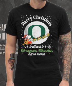 Peanuts Snoopy Merry Christmas To All And To All A Oregon Ducks A Good Season Shirt