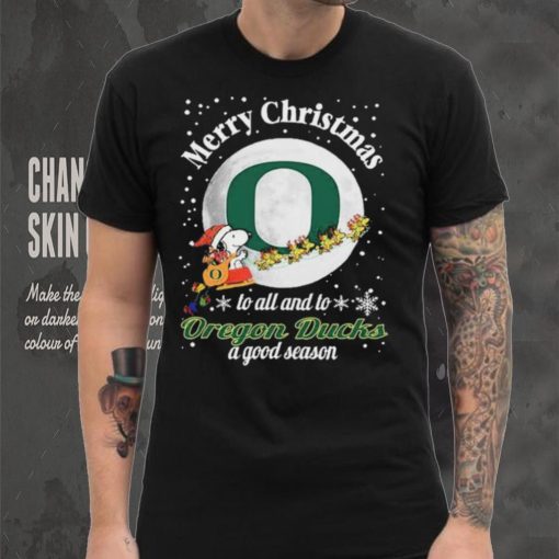 Peanuts Snoopy Merry Christmas To All And To All A Oregon Ducks A Good Season Shirt