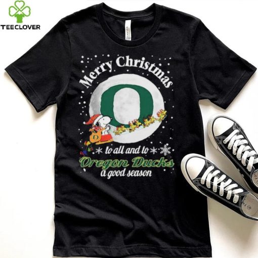 Peanuts Snoopy Merry Christmas To All And To All A Oregon Ducks A Good Season Shirt