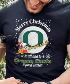 Peanuts Snoopy Merry Christmas To All And To All A Oregon Ducks A Good Season Shirt