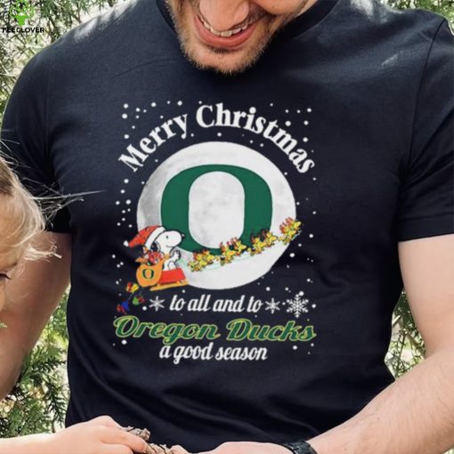 Peanuts Snoopy Merry Christmas To All And To All A Oregon Ducks A Good Season Shirt