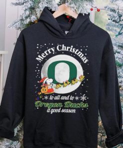 Peanuts Snoopy Merry Christmas To All And To All A Oregon Ducks A Good Season Shirt