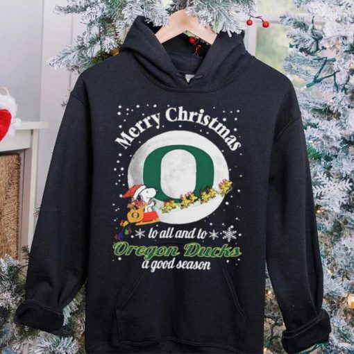 Peanuts Snoopy Merry Christmas To All And To All A Oregon Ducks A Good Season Shirt