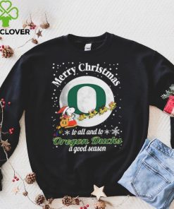 Peanuts Snoopy Merry Christmas To All And To All A Oregon Ducks A Good Season Shirt