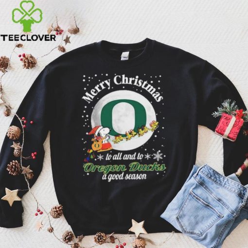 Peanuts Snoopy Merry Christmas To All And To All A Oregon Ducks A Good Season Shirt