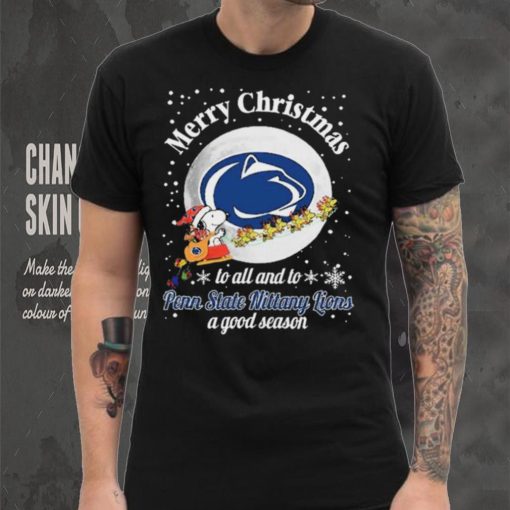 Peanuts Snoopy Merry Christmas To All And To All A Penn State Nittany Lions A Good Season Shirt