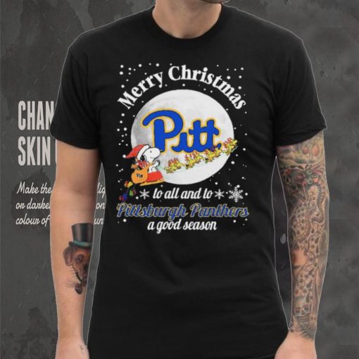 Peanuts Snoopy Merry Christmas To All And To All A Pittsburgh Panthers A Good Season Shirt