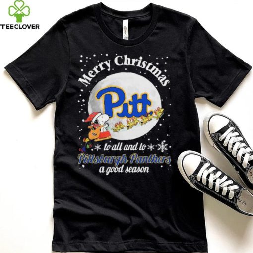 Peanuts Snoopy Merry Christmas To All And To All A Pittsburgh Panthers A Good Season Shirt