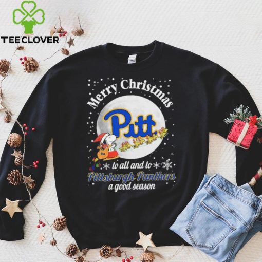 Peanuts Snoopy Merry Christmas To All And To All A Pittsburgh Panthers A Good Season Shirt