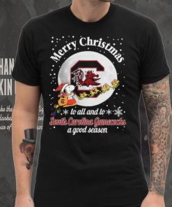 Peanuts Snoopy Merry Christmas To All And To All A South Carolina Gamecocks A Good Season Shirt