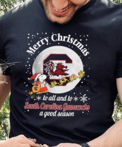 Peanuts Snoopy Merry Christmas To All And To All A South Carolina Gamecocks A Good Season Shirt