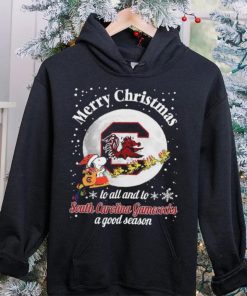 Peanuts Snoopy Merry Christmas To All And To All A South Carolina Gamecocks A Good Season Shirt